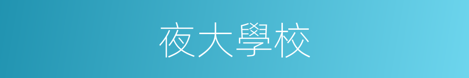 夜大學校的同義詞