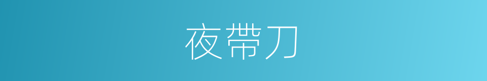 夜帶刀的同義詞