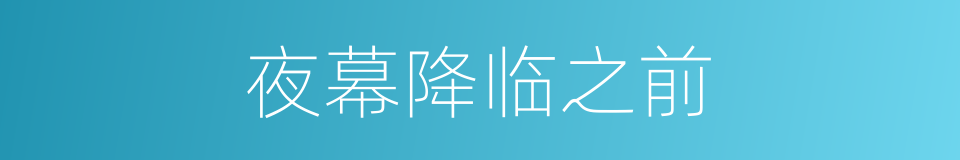 夜幕降临之前的同义词