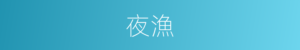 夜漁的意思