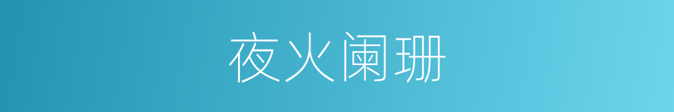夜火阑珊的同义词