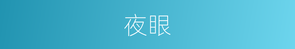 夜眼的意思