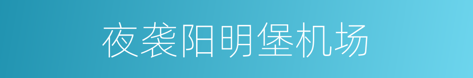 夜袭阳明堡机场的同义词