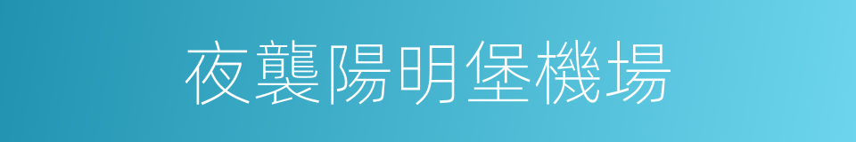 夜襲陽明堡機場的同義詞