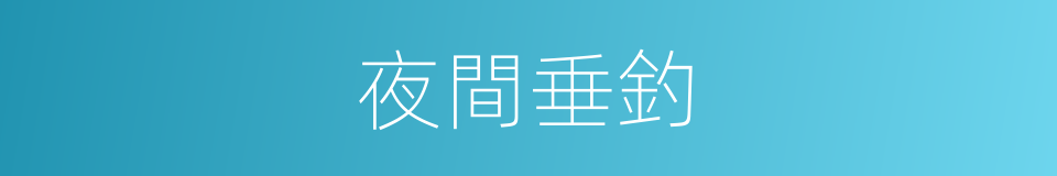 夜間垂釣的同義詞