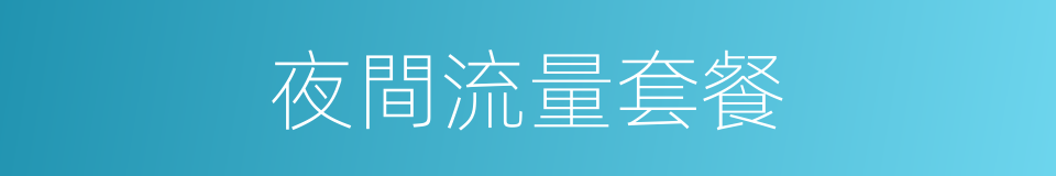 夜間流量套餐的同義詞