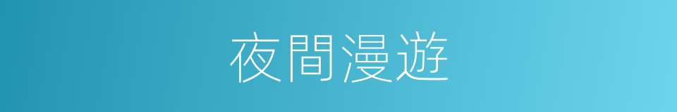 夜間漫遊的同義詞