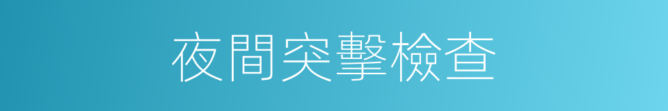 夜間突擊檢查的同義詞