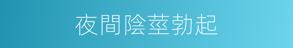 夜間陰莖勃起的同義詞