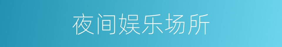 夜间娱乐场所的同义词