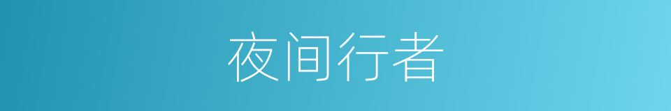 夜间行者的同义词