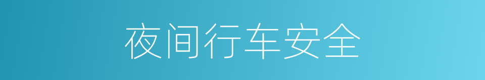夜间行车安全的同义词