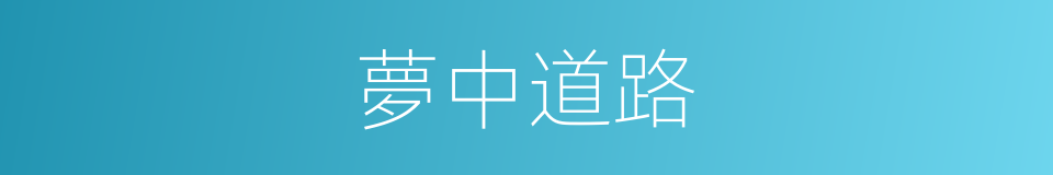 夢中道路的同義詞