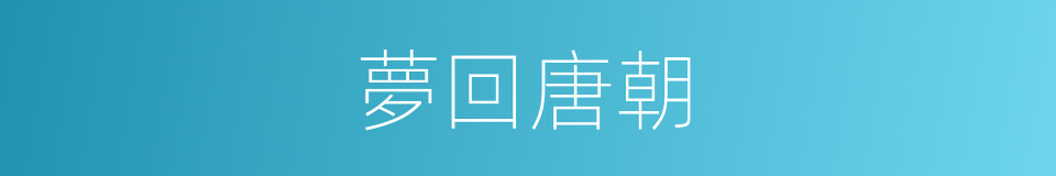 夢回唐朝的同義詞