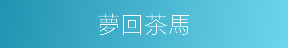 夢回茶馬的同義詞