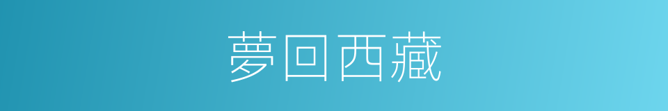 夢回西藏的同義詞