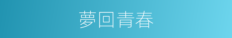 夢回青春的同義詞