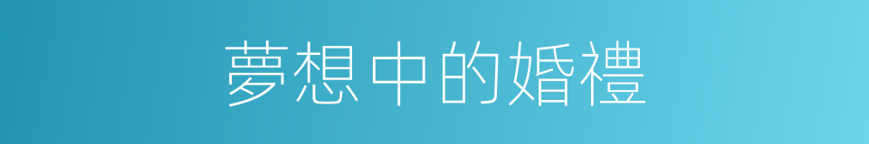 夢想中的婚禮的同義詞