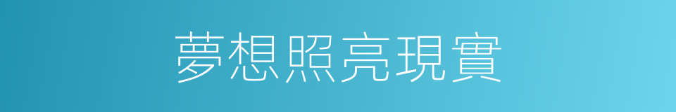 夢想照亮現實的同義詞