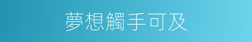 夢想觸手可及的同義詞