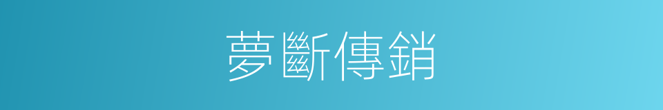 夢斷傳銷的同義詞