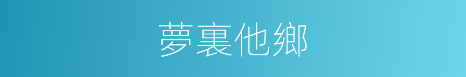 夢裏他鄉的同義詞