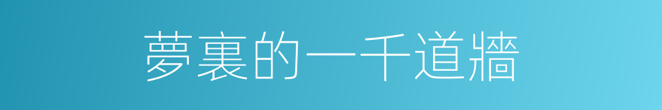 夢裏的一千道牆的同義詞