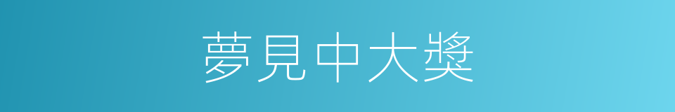 夢見中大獎的同義詞