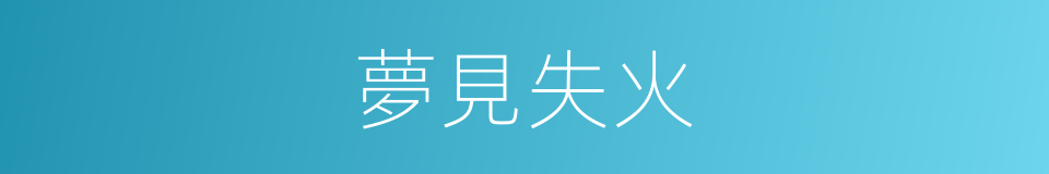 夢見失火的同義詞