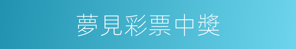 夢見彩票中獎的同義詞