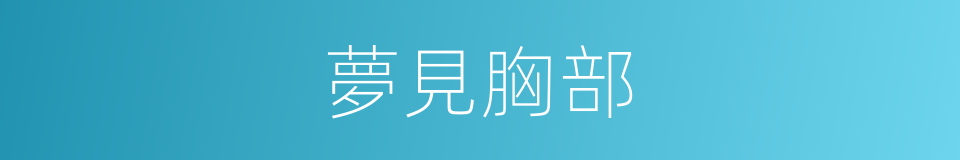 夢見胸部的同義詞