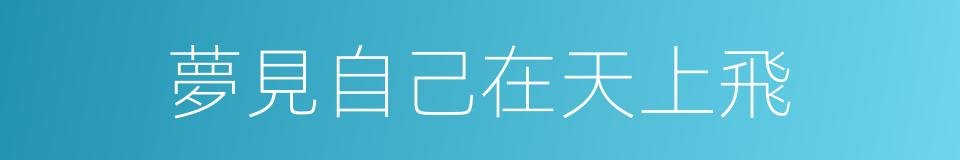 夢見自己在天上飛的同義詞