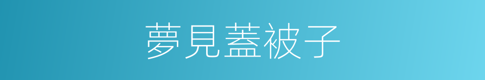 夢見蓋被子的同義詞