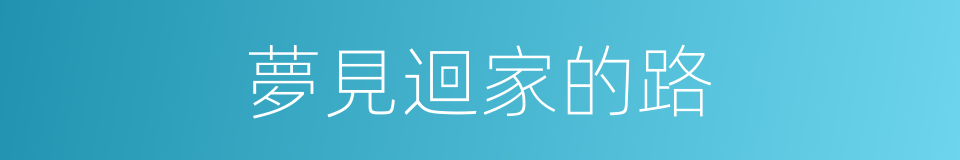 夢見迴家的路的同義詞