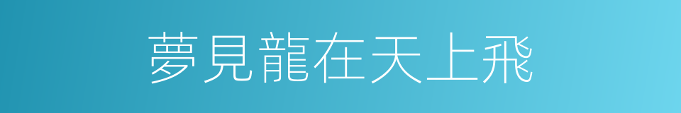 夢見龍在天上飛的同義詞