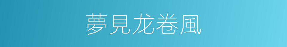 夢見龙卷風的同義詞