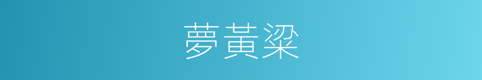 夢黃粱的同義詞