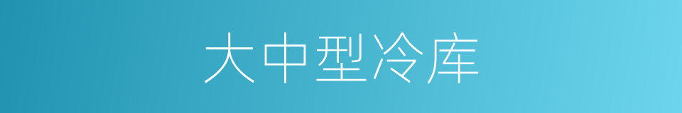 大中型冷库的同义词