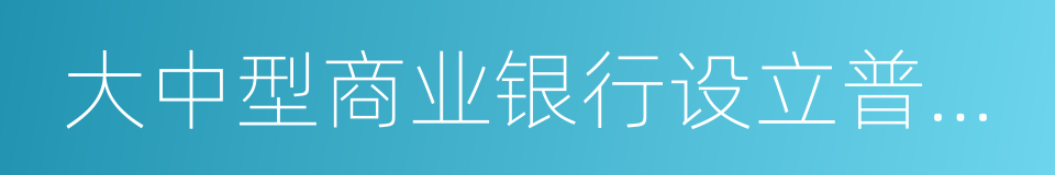 大中型商业银行设立普惠金融事业部实施方案的同义词