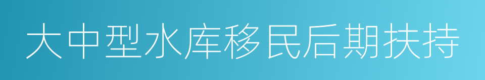 大中型水库移民后期扶持的同义词