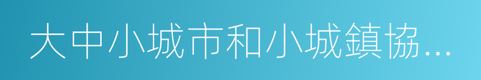 大中小城市和小城鎮協調發展的同義詞