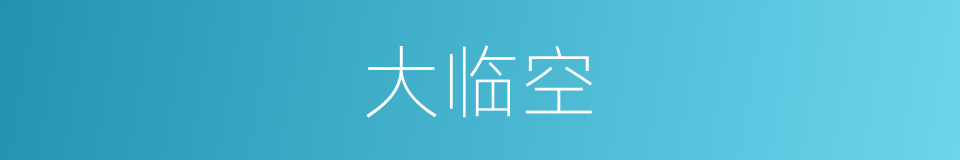 大临空的同义词