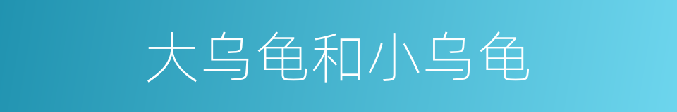 大乌龟和小乌龟的同义词