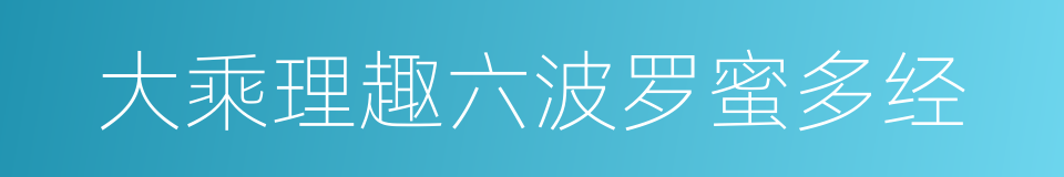大乘理趣六波罗蜜多经的同义词
