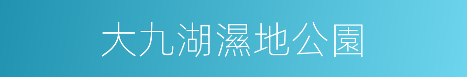 大九湖濕地公園的同義詞