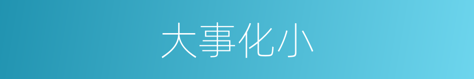大事化小的意思