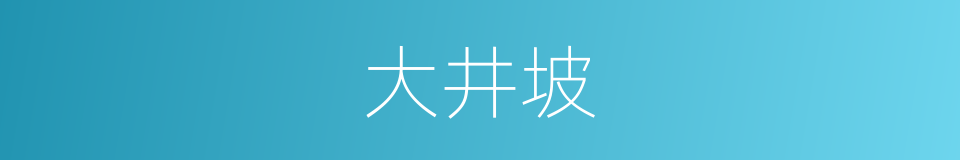 大井坡的同义词