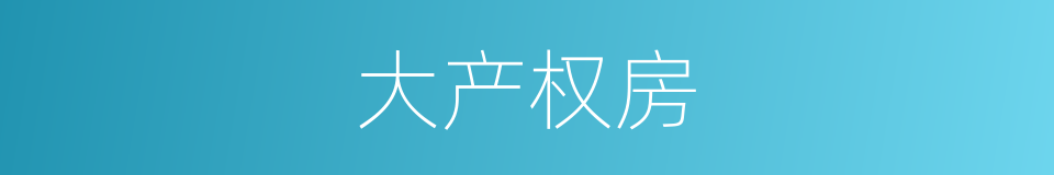 大产权房的同义词