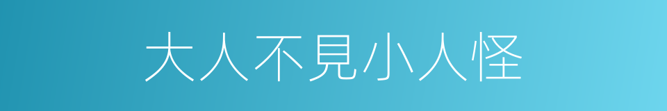 大人不見小人怪的意思