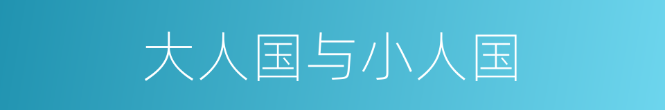 大人国与小人国的同义词